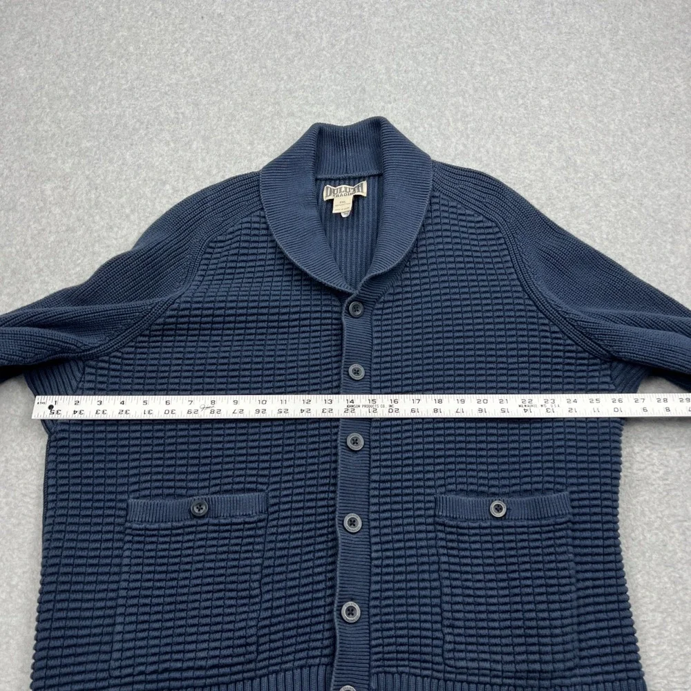 Duluth Trading Co Cardigan Sweater Mens XXL Blue Burly Retirement Shawl Collar‎
